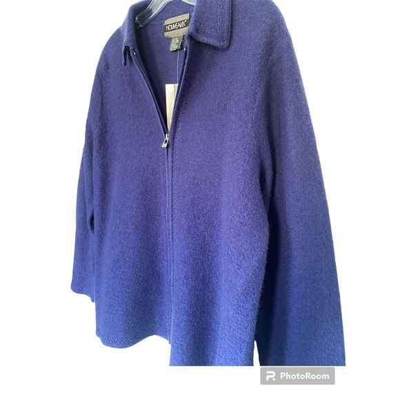 Nouveaux 100% Wool Purple Full Zip Cardigan Sz Xl NWT - Picture 2 of 12